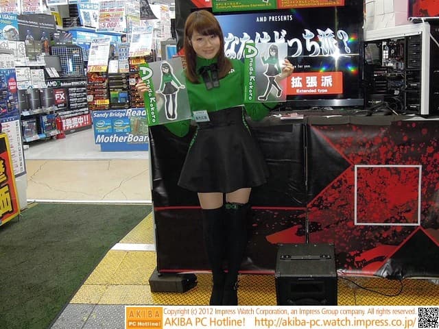 Amada Kokoro artwork displayed at an AMD Japan retail event